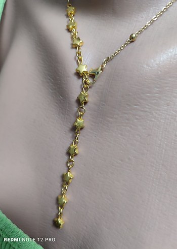 çelik zincirli yıldız y kolye - Görsel 3