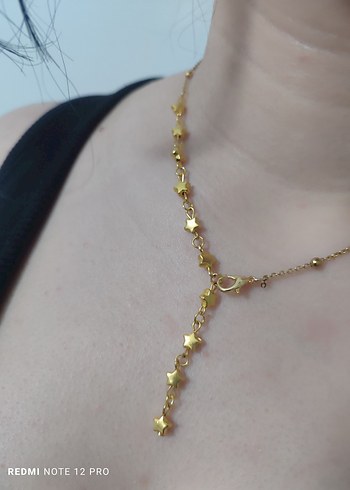 çelik zincirli yıldız y kolye - Görsel 4