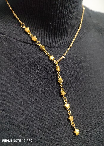 çelik zincirli yıldız y kolye - Görsel 5