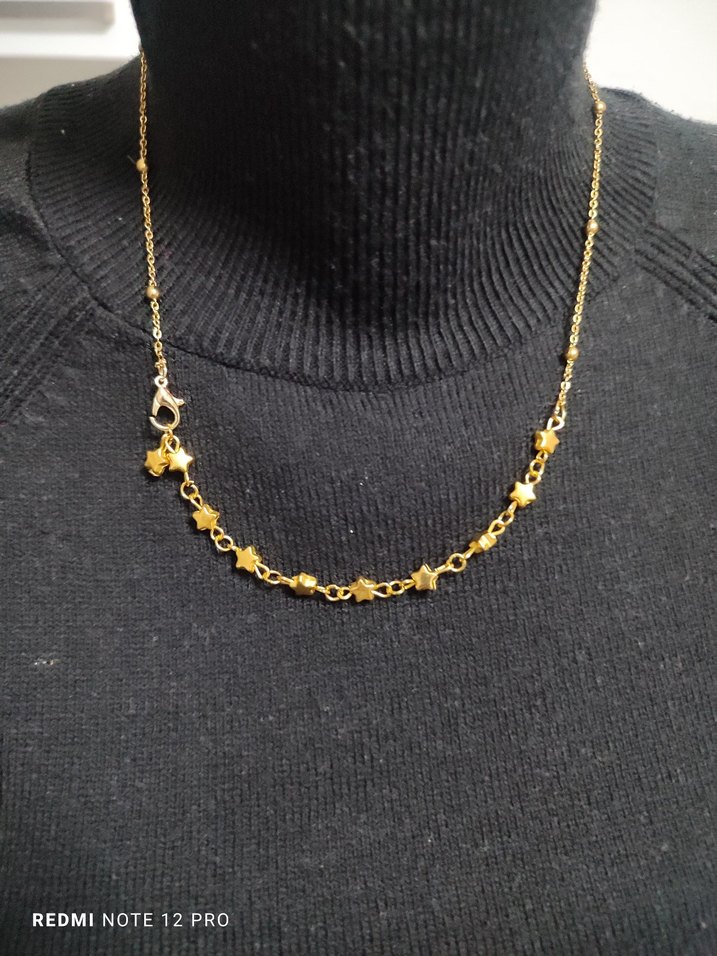 çelik zincirli yıldız y kolye - Görsel 2