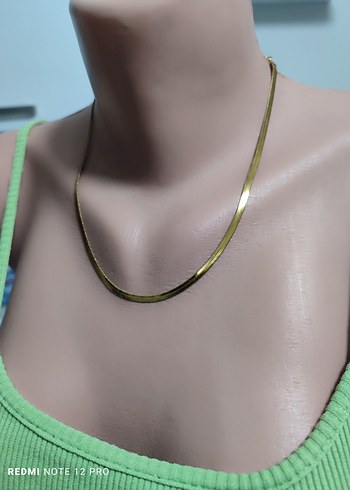 çelik italyan Zincir Kadın Kolye - Görsel 3