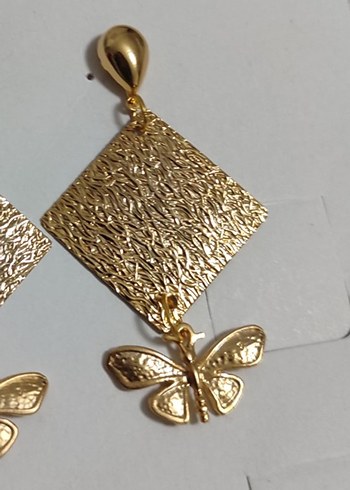 altın kaplama tarz küpeler - Görsel 2