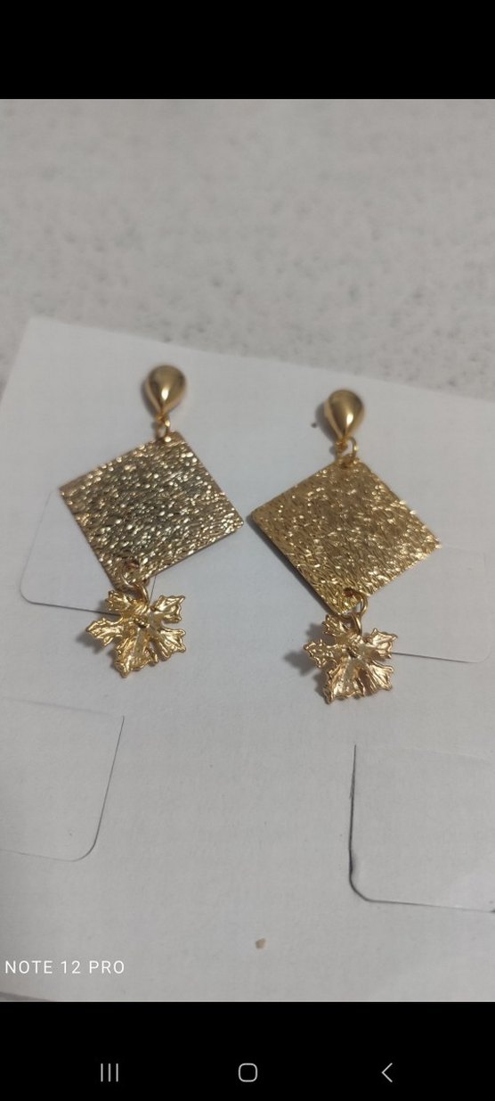 altın kaplama tarz küpeler - Görsel 3