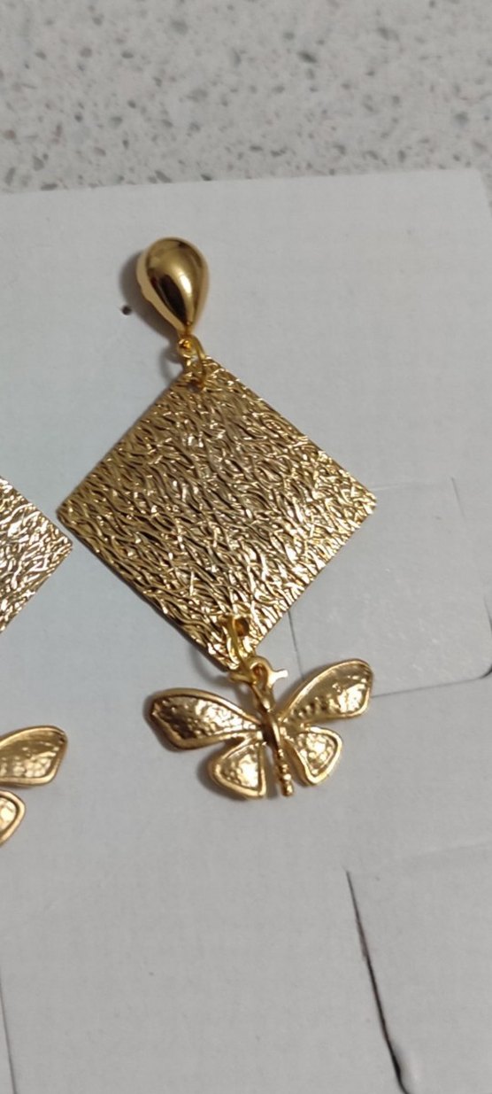 altın kaplama tarz küpeler - Görsel 2