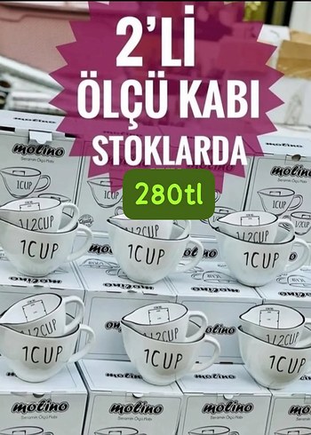 Molino 2'li Seramik Ölçü Kabı Seti