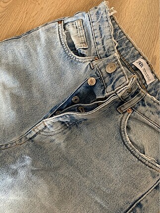 Zara Knitwear/36 Beden Yüksek Bel Düz Paça Mom Jean