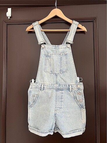 Topshop marka kısa jean tulum salopet
