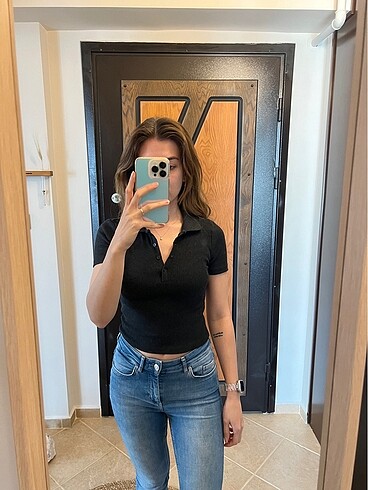 Antrasit triko crop