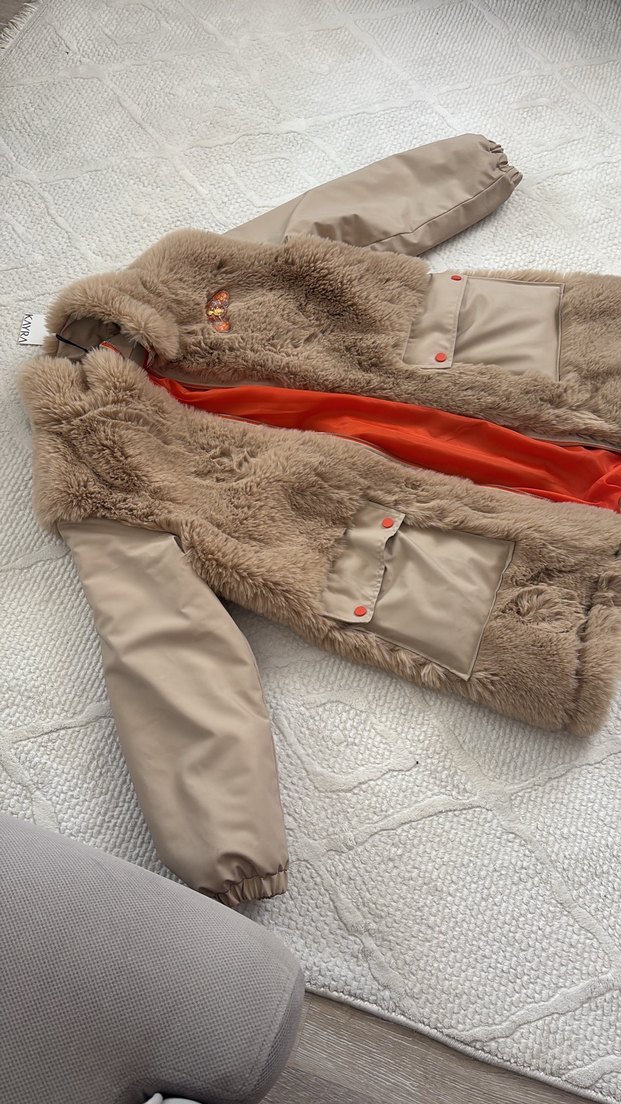 Kahverengi Kürklü Midi Kadın Ceket - Görsel 2