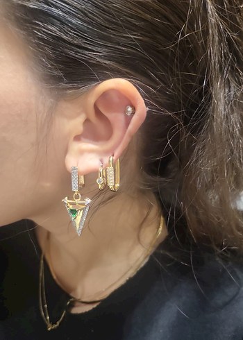 Parlak Mini Altın Küpeler lütfen sorun - Görsel 5