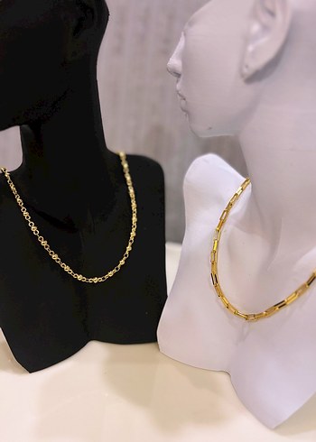 Zincir Detaylı Mini Yılan Desenli Altın Kolye - Görsel 8