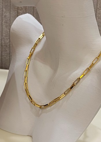 Zincir Detaylı Mini Yılan Desenli Altın Kolye - Görsel 6