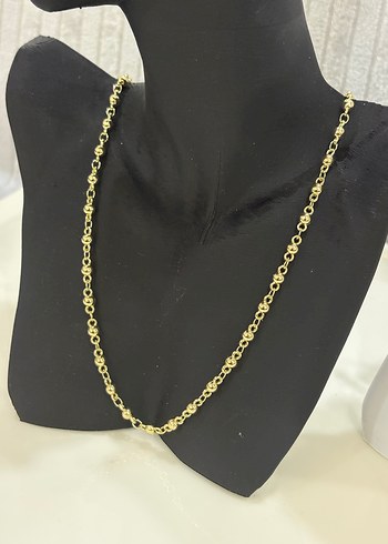 Zincir Detaylı Mini Yılan Desenli Altın Kolye - Görsel 7