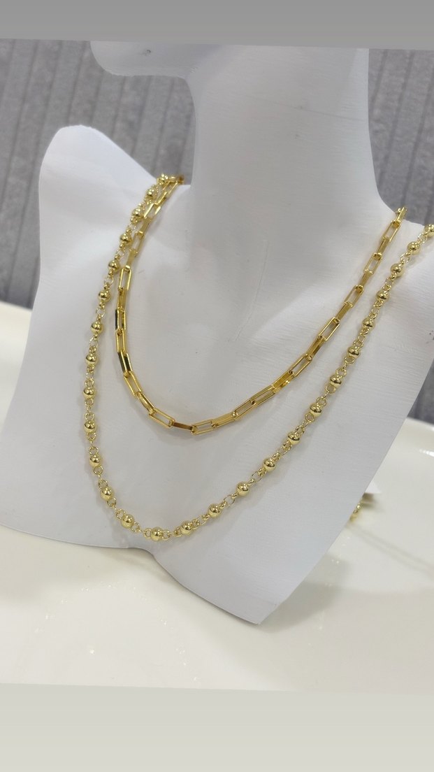 Zincir Detaylı Mini Yılan Desenli Altın Kolye - Görsel 4