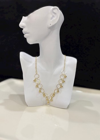 Altın Renk Zincir Detaylı Midi Kolye - Görsel 2