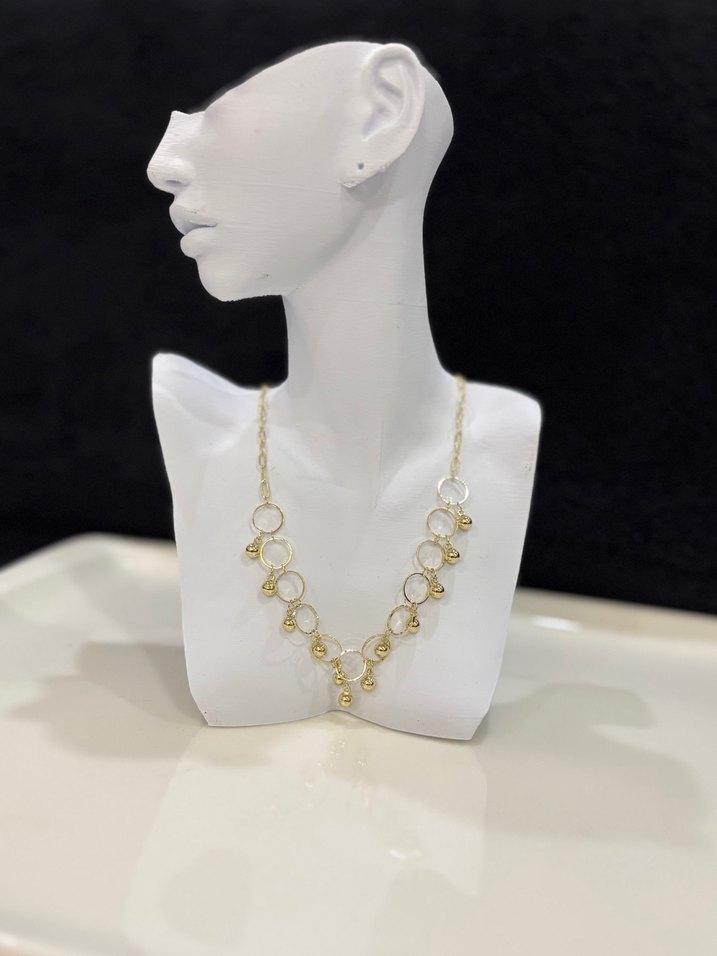 Altın Renk Zincir Detaylı Midi Kolye - Görsel 2