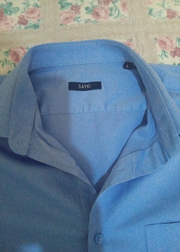 Mavi Pamuklu Uzun Kollu Erkek Gömlek - Görsel 3