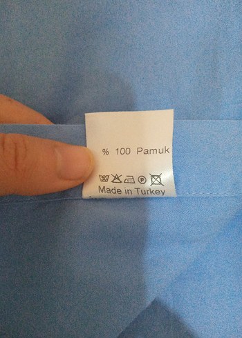 Mavi Pamuklu Uzun Kollu Erkek Gömlek - Görsel 5