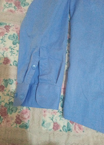 Mavi Pamuklu Uzun Kollu Erkek Gömlek - Görsel 7