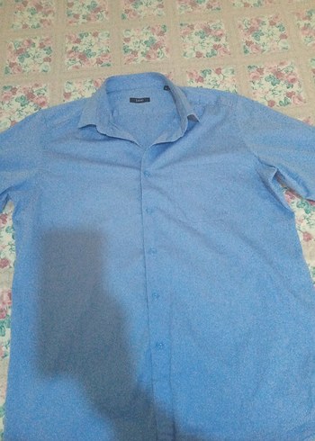 Mavi Pamuklu Uzun Kollu Erkek Gömlek - Görsel 6