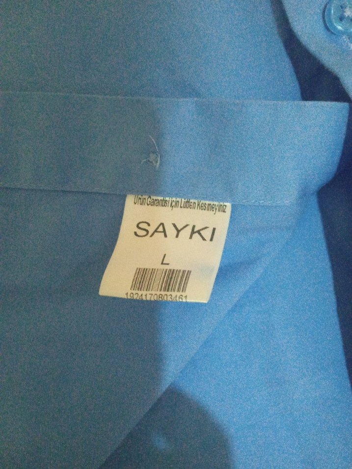 Mavi Pamuklu Uzun Kollu Erkek Gömlek - Görsel 4