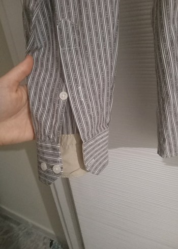 Gri Erkek Keten Uzun Kollu Gömlek - Görsel 5