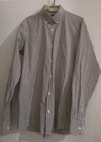 Gri Erkek Keten Uzun Kollu Gömlek - Görsel 4