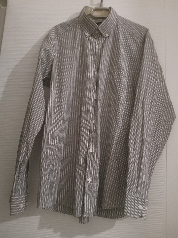 Gri Erkek Keten Uzun Kollu Gömlek - Görsel 3