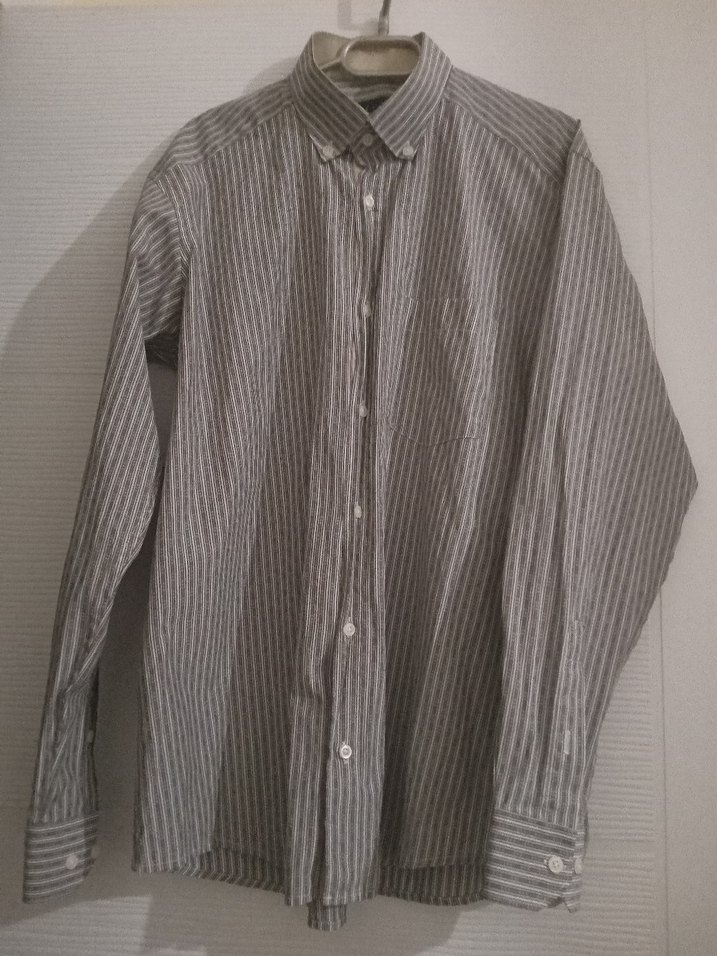 Gri Erkek Keten Uzun Kollu Gömlek - Görsel 4