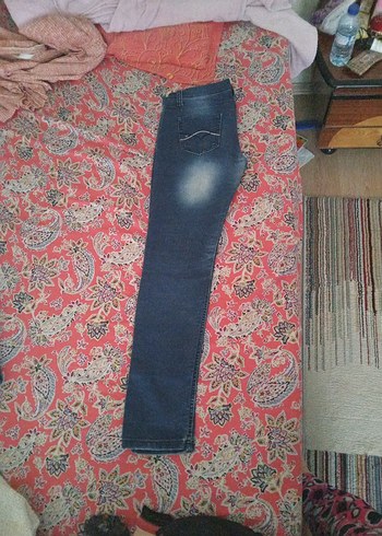 Renkli Tie-Dye Desenli Düğmeli Kadın Kot Pantolon