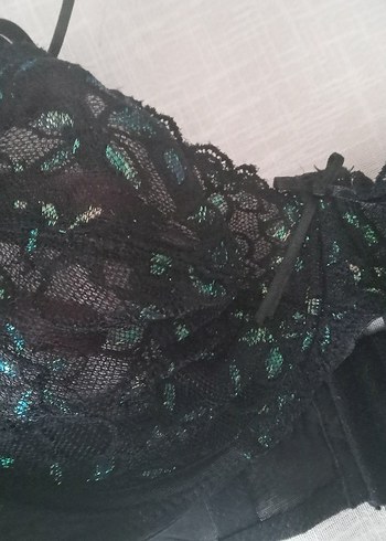 Koyu Yeşil Gotik Sütyen transparan - Görsel 2