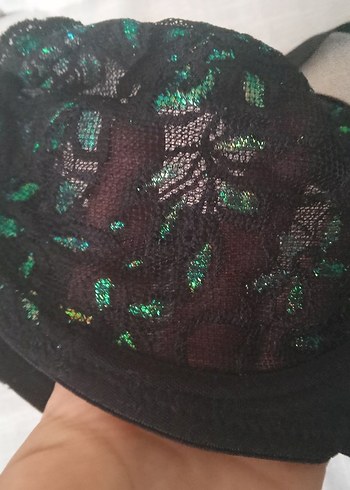 Koyu Yeşil Gotik Sütyen transparan - Görsel 7