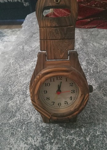 Kahverengi Ahşap Dekoratif Masa Saati - Görsel 5