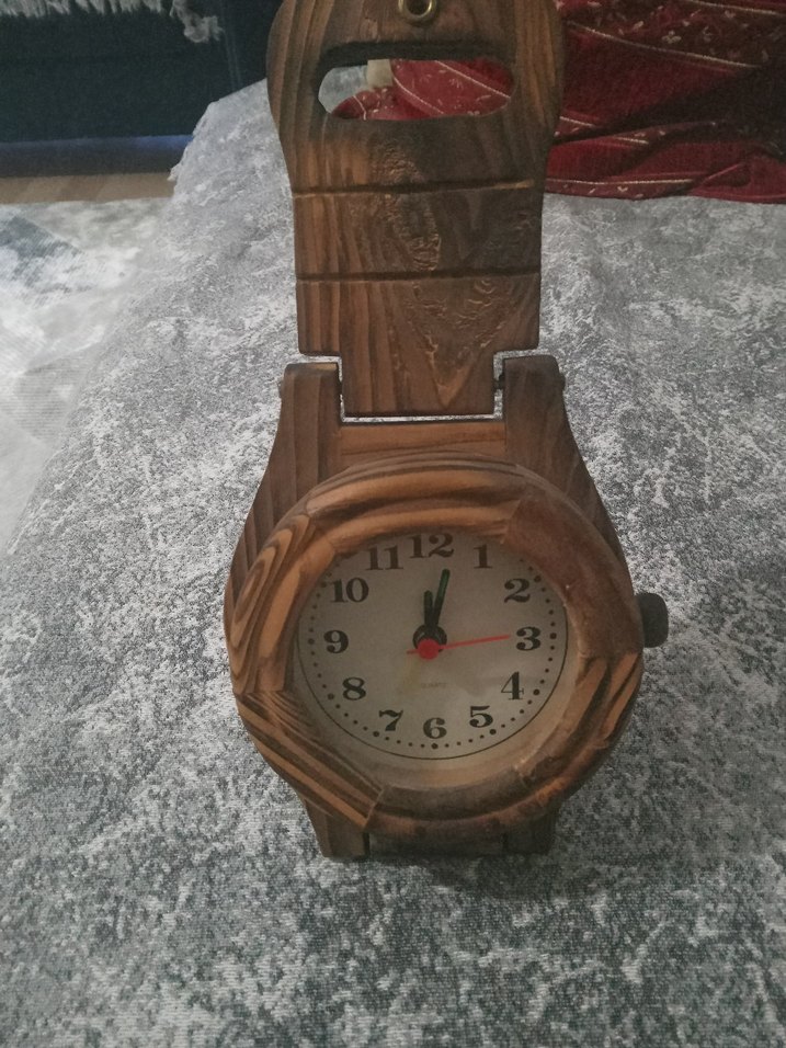 Kahverengi Ahşap Dekoratif Masa Saati - Görsel 5