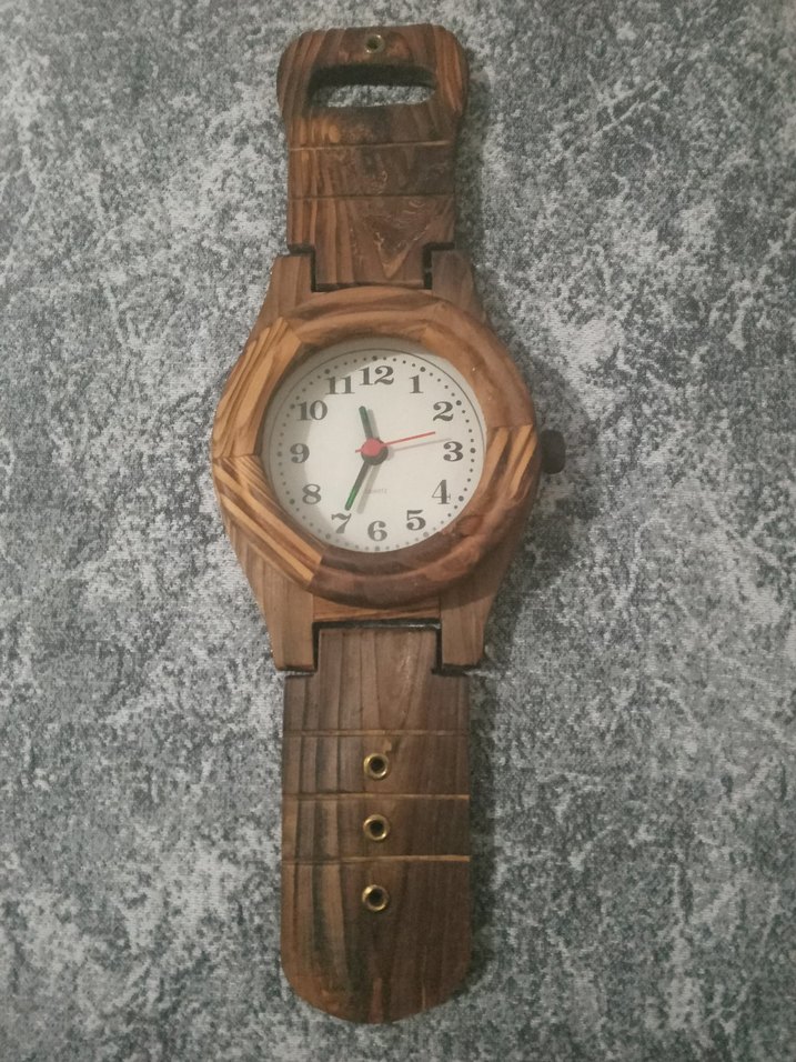 Kahverengi Ahşap Dekoratif Masa Saati - Görsel 3