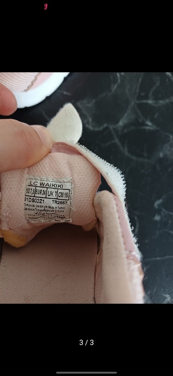 Kız Çocuk Pembe Cırt Cırtlı Spor Ayakkabı - Görsel 3