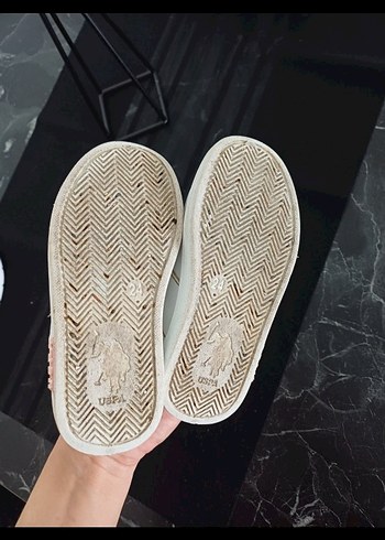 U.S. Polo Kız Çocuk Beyaz Cırt Cırtlı Spor Ayakkabı - Görsel 6