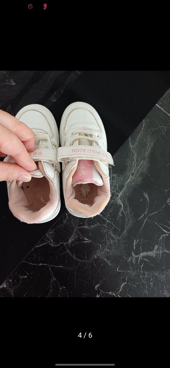 U.S. Polo Kız Çocuk Beyaz Cırt Cırtlı Spor Ayakkabı - Görsel 4