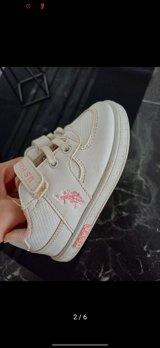 U.S. Polo Kız Çocuk Beyaz Cırt Cırtlı Spor Ayakkabı - Görsel 2