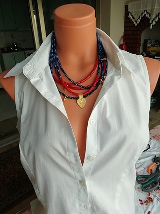 kslp objeli kristal boncuklu tasarım kolye 