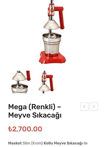 Maskot ev tipi narenciye sıkacağı 