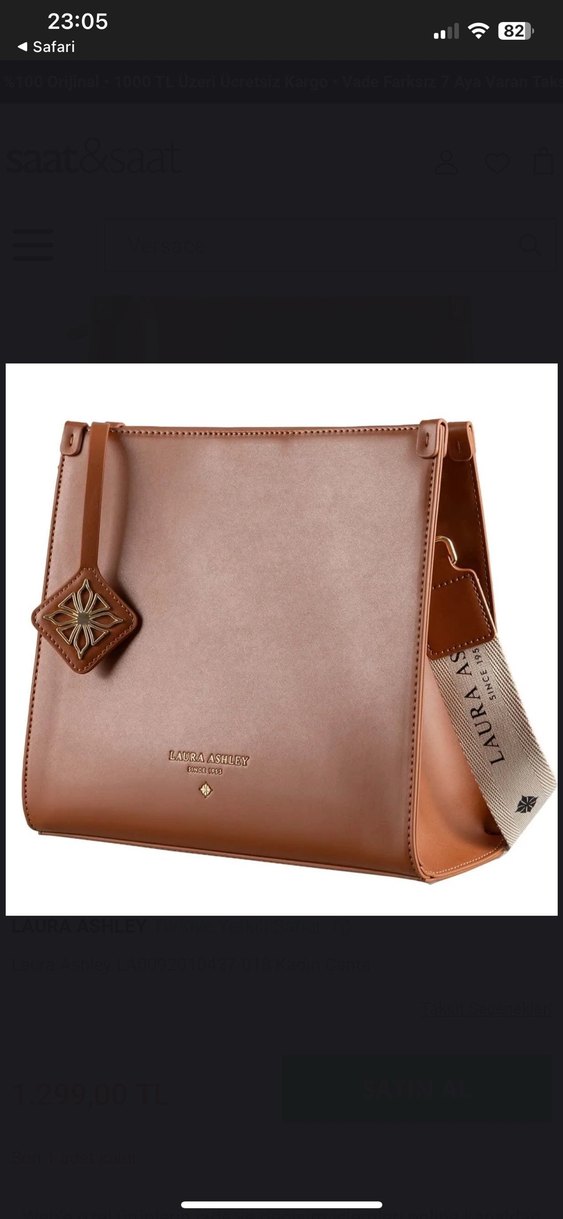 Laura Ashley Bej Deri Kadın Çanta - Görsel 2