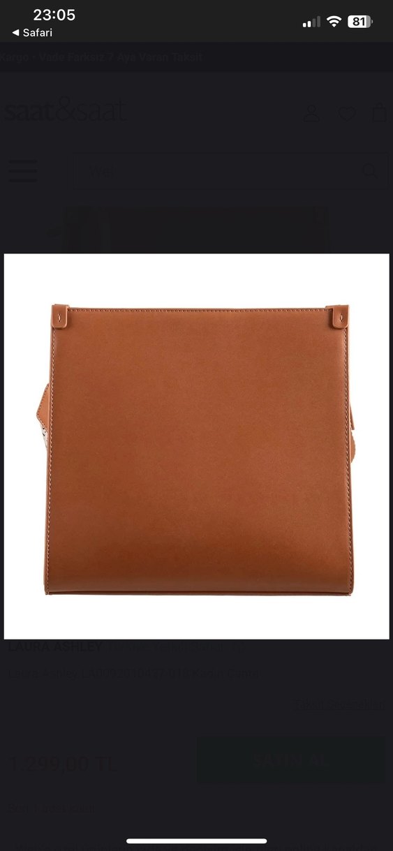 Laura Ashley Bej Deri Kadın Çanta - Görsel 3