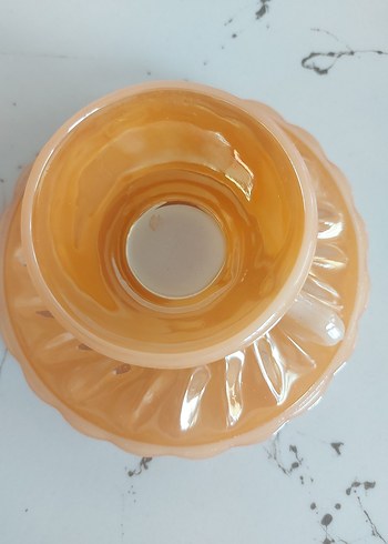 American Vintage Bej Renkli Cam Fincan ve Tabak Seti