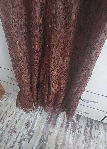 44 Beden Güpür elbise abaya invee