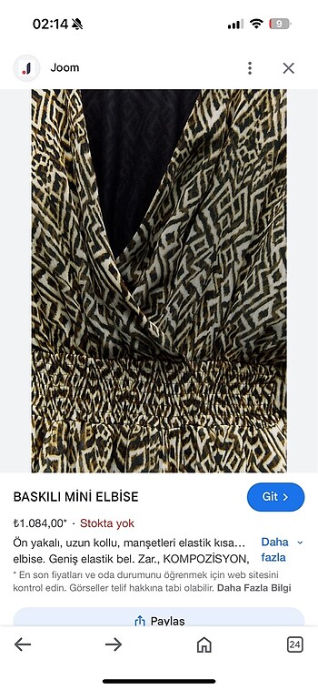 Zara Zara desenli mini elbise