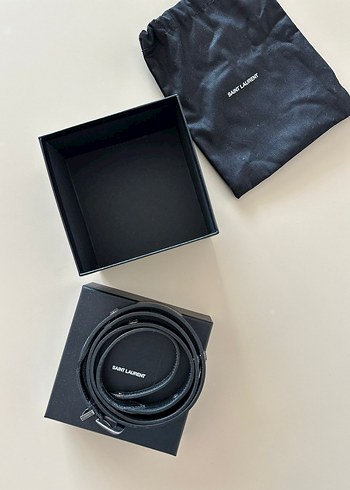 Saint Laurent Siyah Deri Kadın Kemer