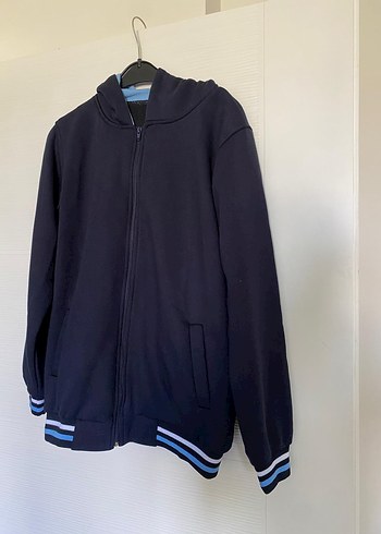 xxl Beden Erkek Fermuarlı Kapşonlu Sweatshirt Yeni