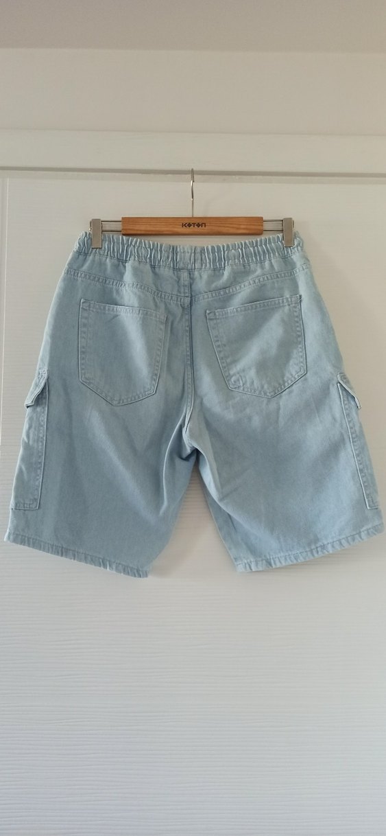 Erkek  Mavi Kargo Denim Şort Yeni - Görsel 4