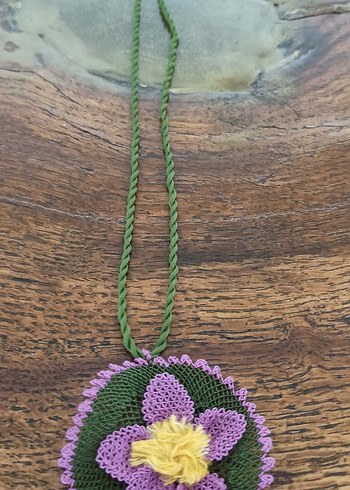 İğne Oya Takı Bohem Kolye ve Küpe Seti - Görsel 4